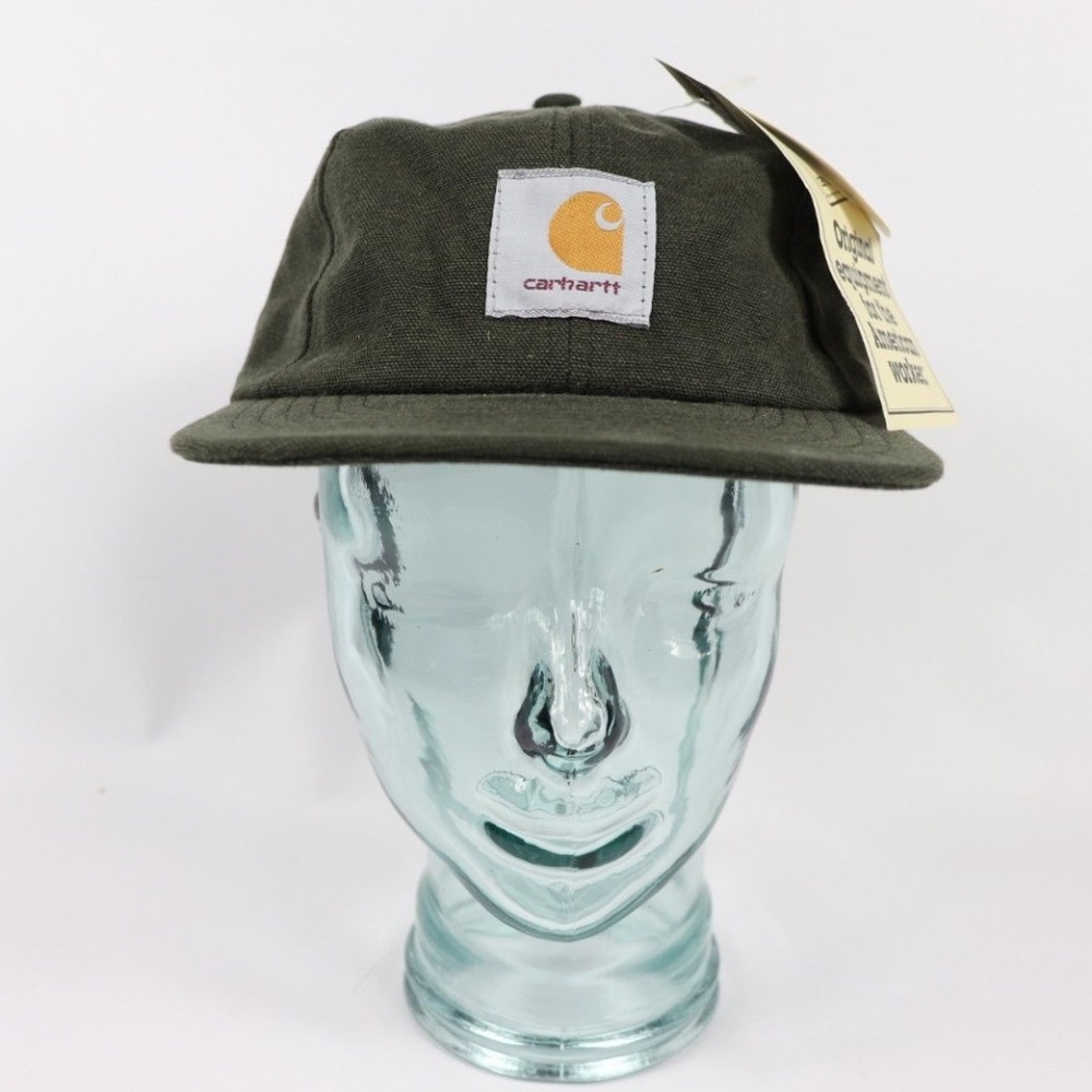 Vintage New Carhartt Spell Out Snapback Hat Green - Picture 1 of 8